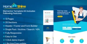 HomeShine – Cleaning & Laundry Elementor Template Kit